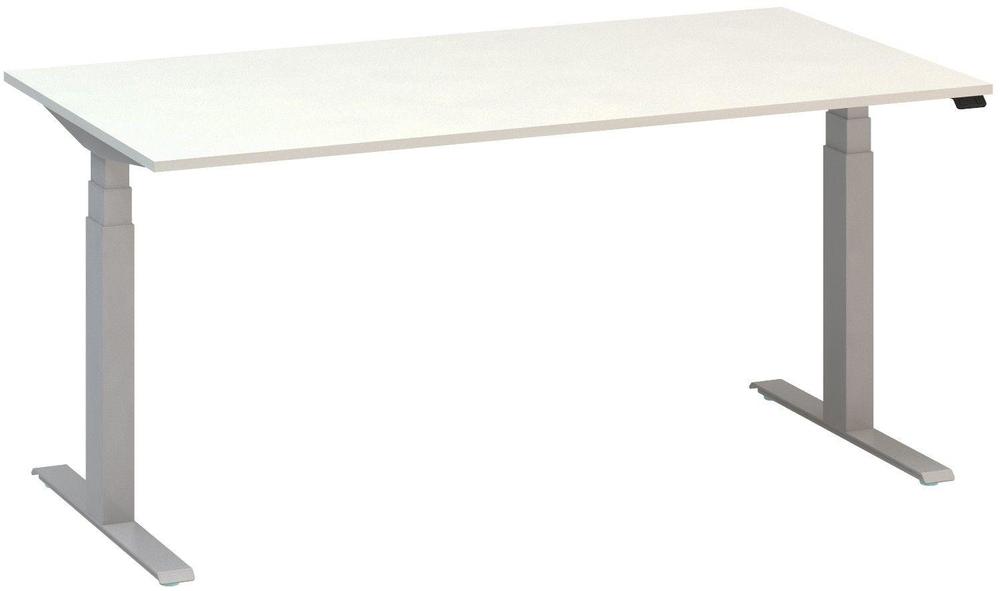 Kancelářský psací stůl ALFA UP výškově stavitelný, 1600 mm, bílá / šedá