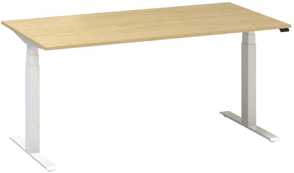 Kancelářský psací stůl ALFA UP výškově stavitelný, 1600 mm, divoká hruška / bílá