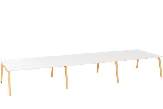 Kancelářský psací stůl ALFA ROOT Bench, 5400 x 1600 mm, bílá