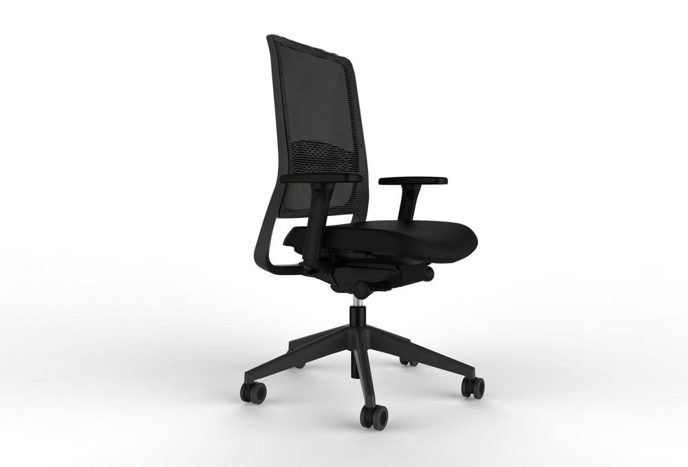 Kancelářská židle IAM CHAIR bederní opěrka, černý kříž, černá