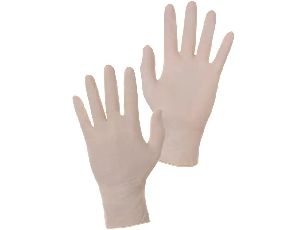 CXS rukavice BERT, jednorázové, latex, bílé, lehce pudřené/100 ks vel. M (8)