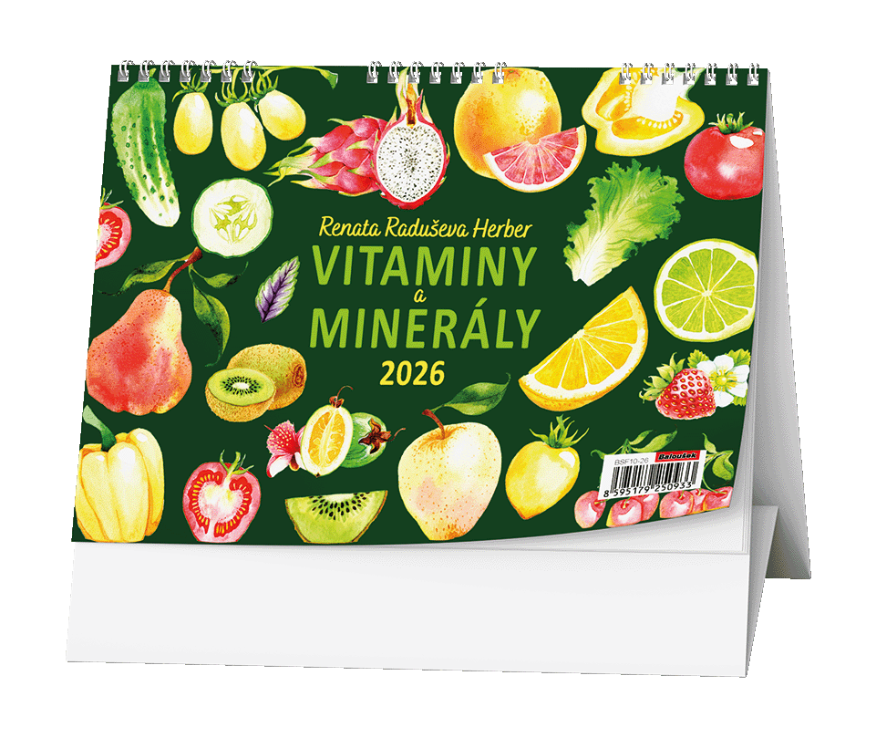 Baloušek Tisk kalendář stolní Vitamíny a minerály Renaty Raduše Herber s týdenním kalendářem.