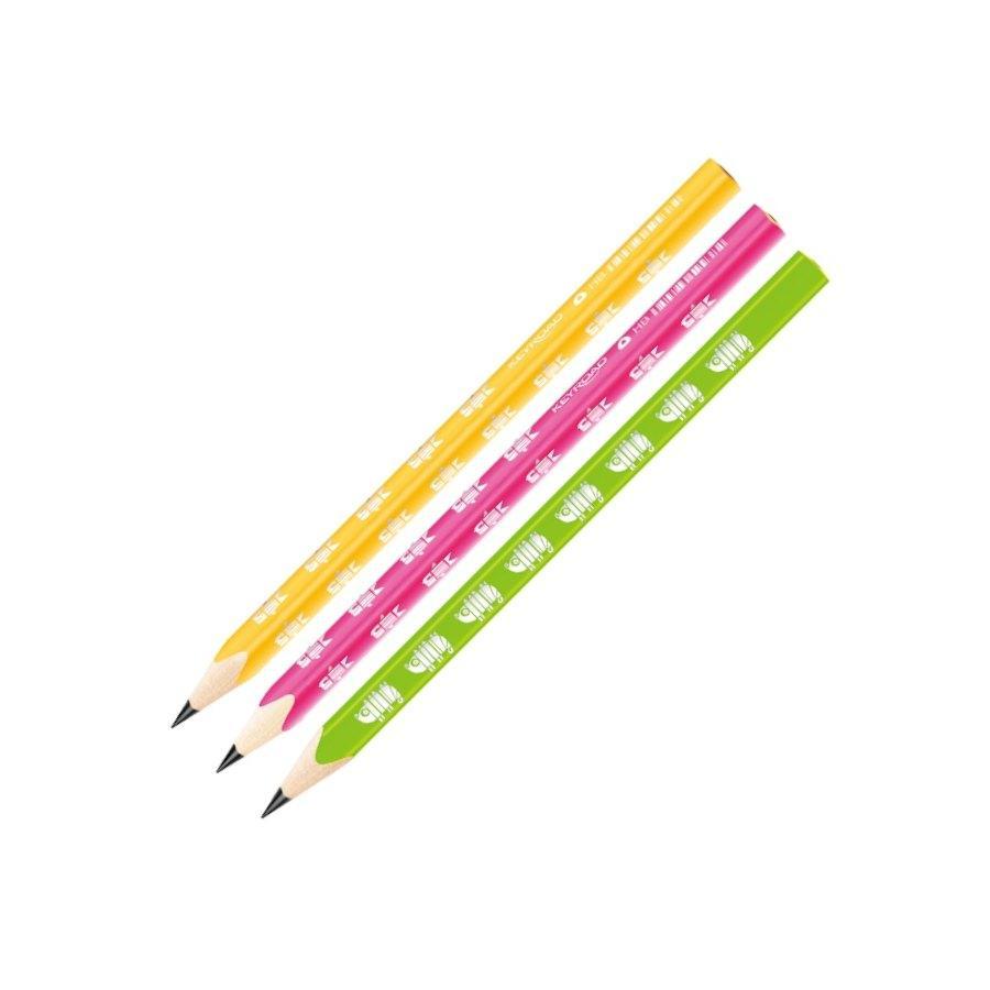CONCORDE tužka grafitová KEYROAD trojhranná č. 2 (HB) Neon Jumbo, 6ks