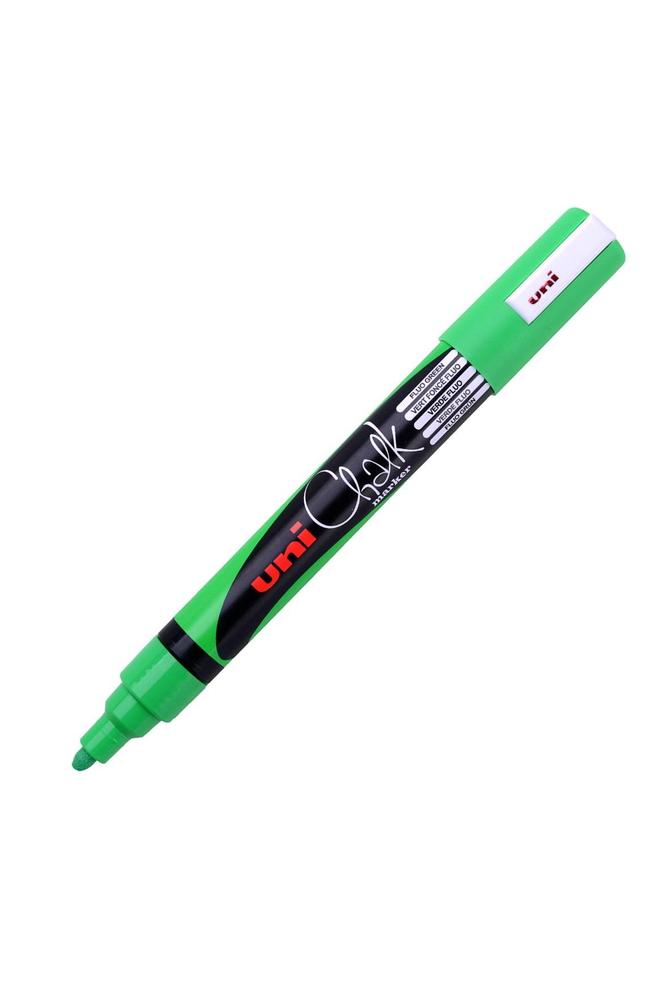 Popisovač křídový UNI PWE-5M 1,8-2,5 mm, zelený fluoresc.