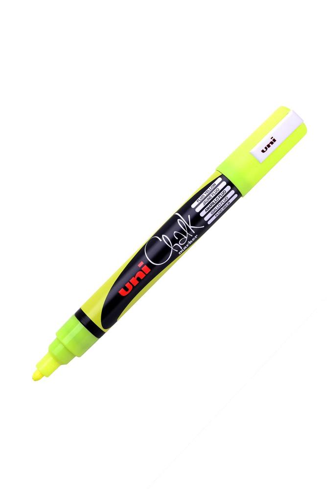 Popisovač křídový UNI PWE-5M 1,8-2,5 mm, žlutý fluoresc.