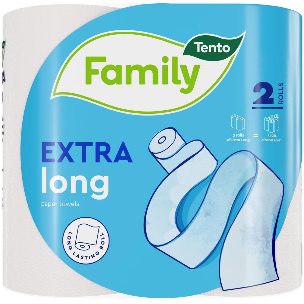 Papírová utěrka v roli TENTO Extra Long 2-vrstvá, 100% celulóza, 2 x 24 m / 2 ks