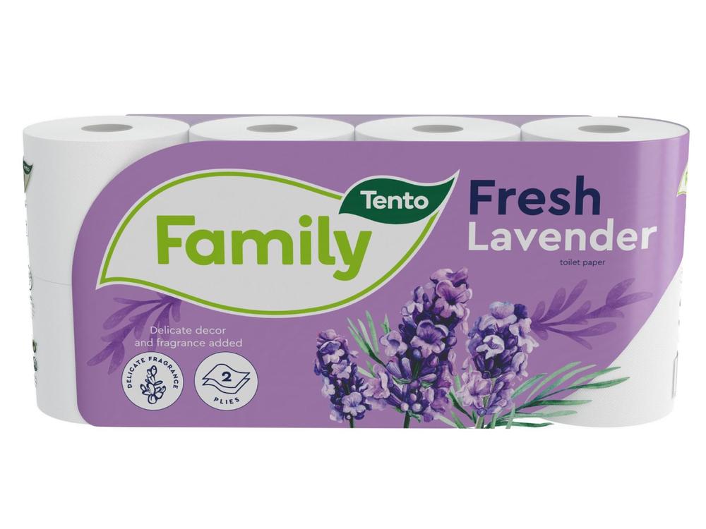 Papír toaletní TENTO Family Lavander 2-vrstvý, 100% celulóza / 8 ks