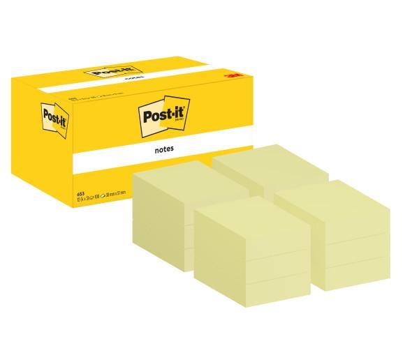 Post-it blok samolepicí CANARY 38 x 51mm/12ks žlutý