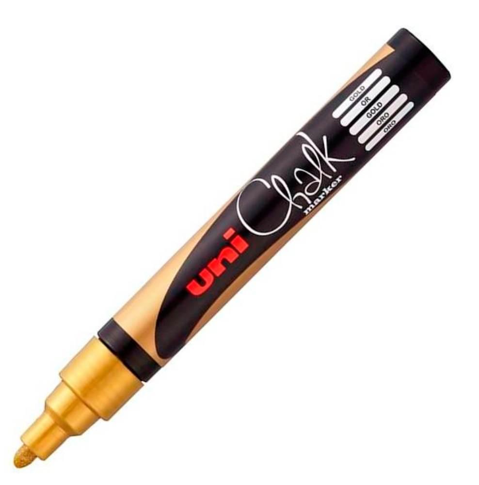 Popisovač křídový UNI PWE-5M 1,8-2,5 mm, zlatý