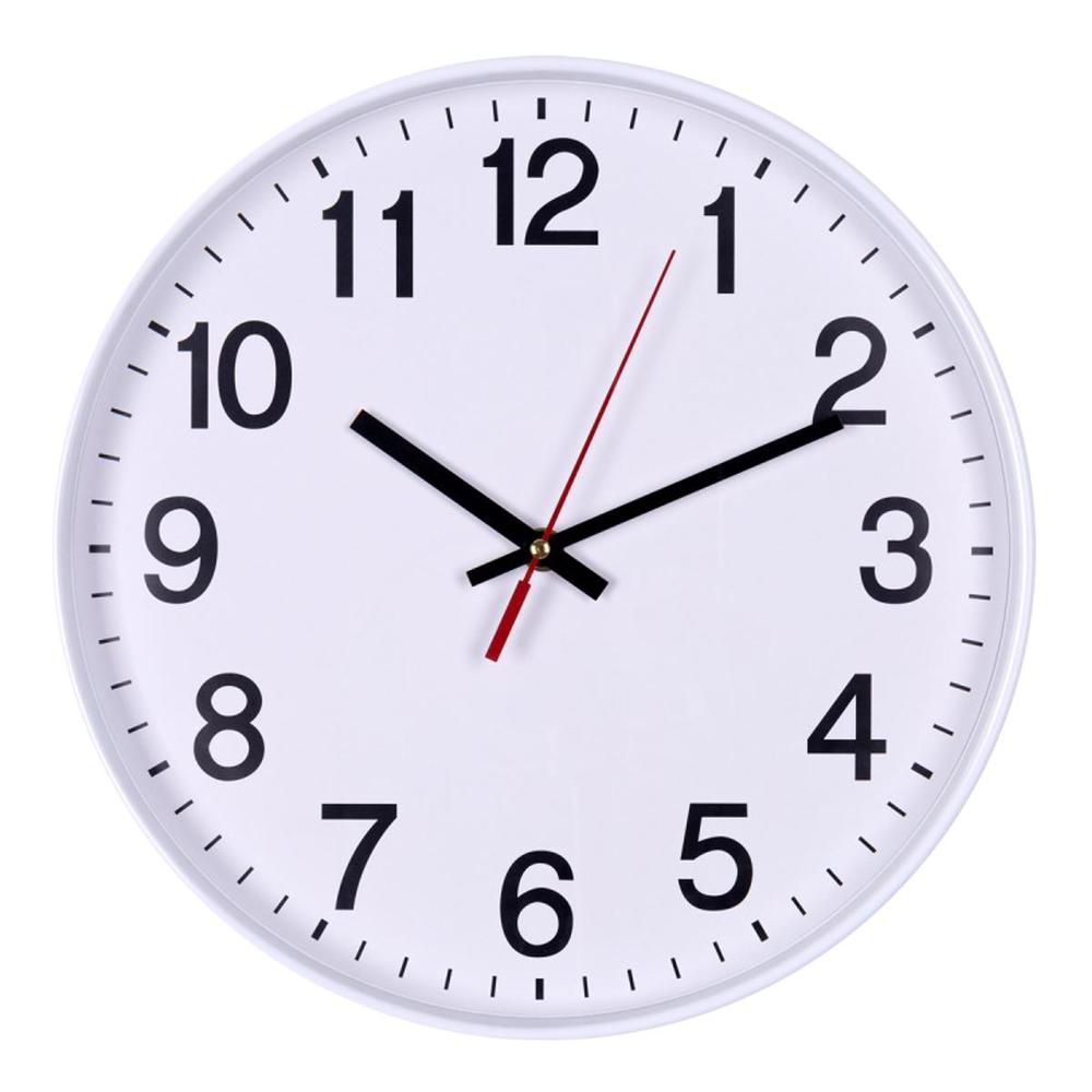 Hodiny nástěnné kulaté 34 cm bílé