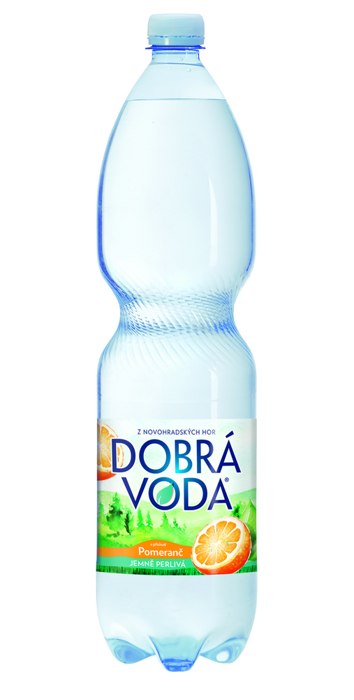Dobrá voda jemně perlivá pomeranč 1,5L / 6ks