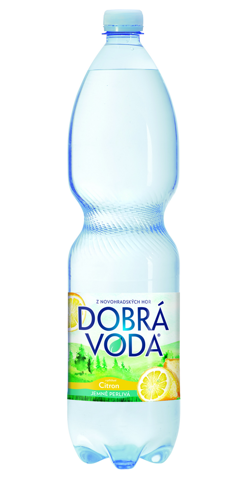 Dobrá voda jemně perlivá citron 1,5L / 6ks