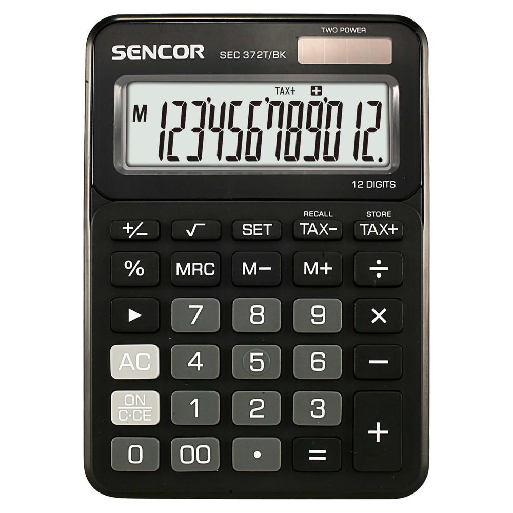 Sencor kalkulačka SEC 372T stolní / 12 míst, černá