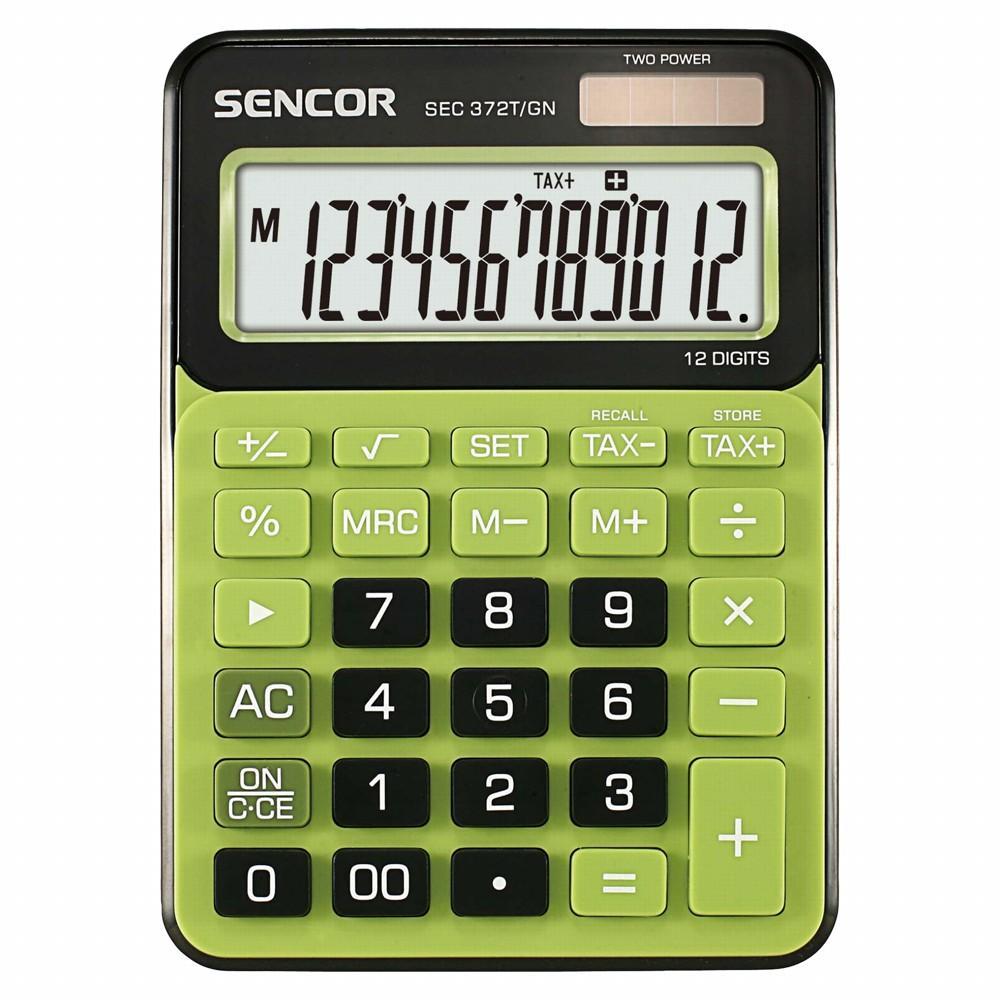 Sencor kalkulačka SEC 372T stolní / 12 míst, zelená