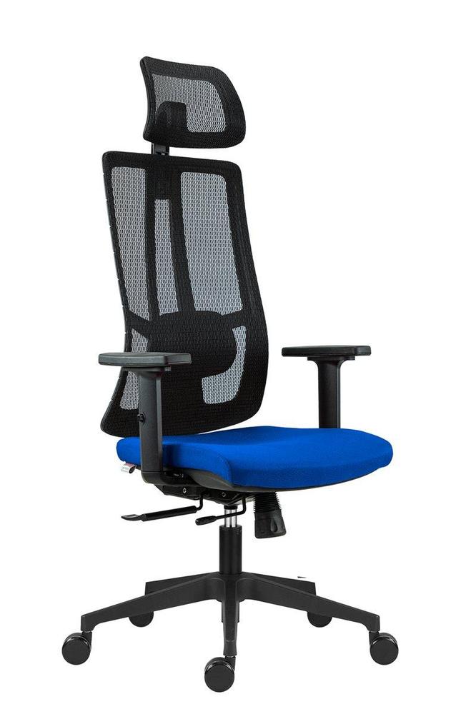 Kancelářská židle Rossa - PDH plast BN03 modrá + BR16