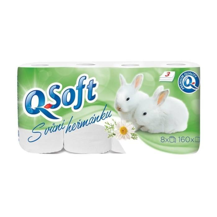 Papír toaletní Q Soft 3-vrstvý s vůní heřmánku / 8 ks
