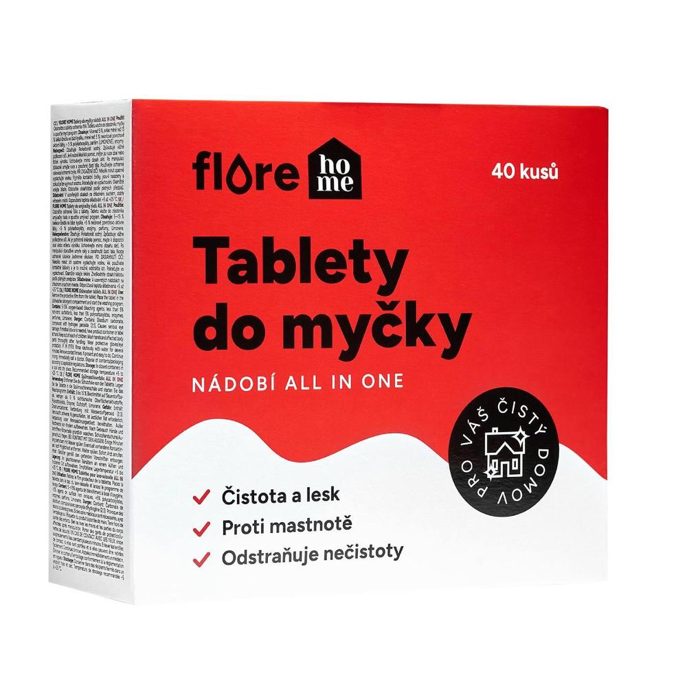 FloreHome Tablety do myčky nádobí All-in-one, 40 ks