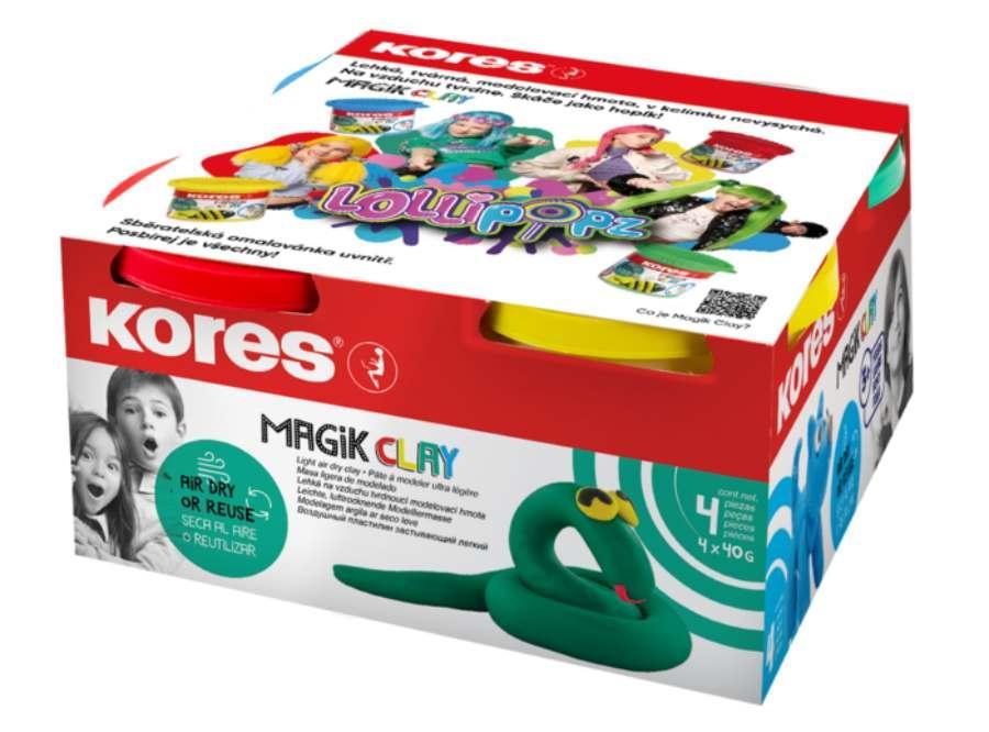 Kores modelína MAGIK CLAY LOLLIPOPZ mix 4 barev po 40g