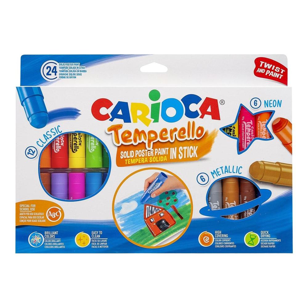 CARIOCA barvy temperové v tyčince 24 ks