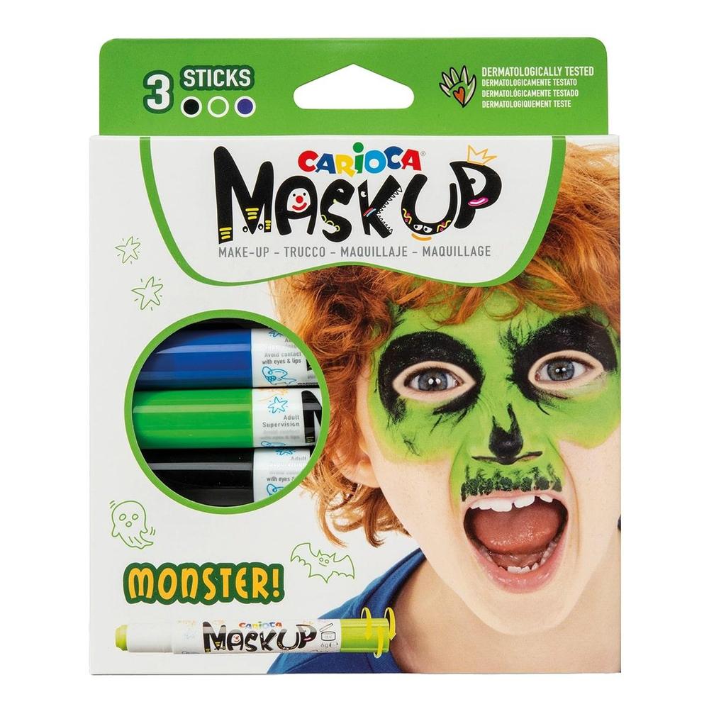 CARIOCA barvy obličejové v tyčince Monster 3 ks