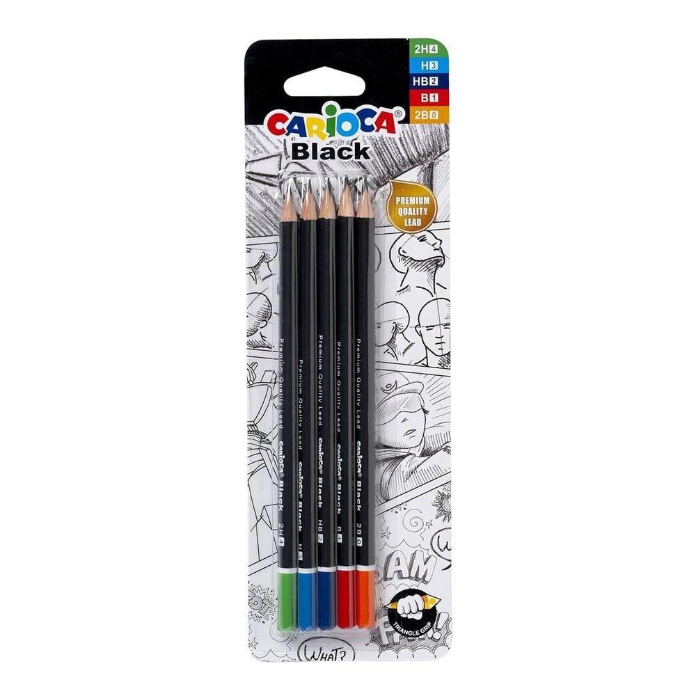 CARIOCA tužka grafitová trojhranná Black mix tvrdostí 5 ks