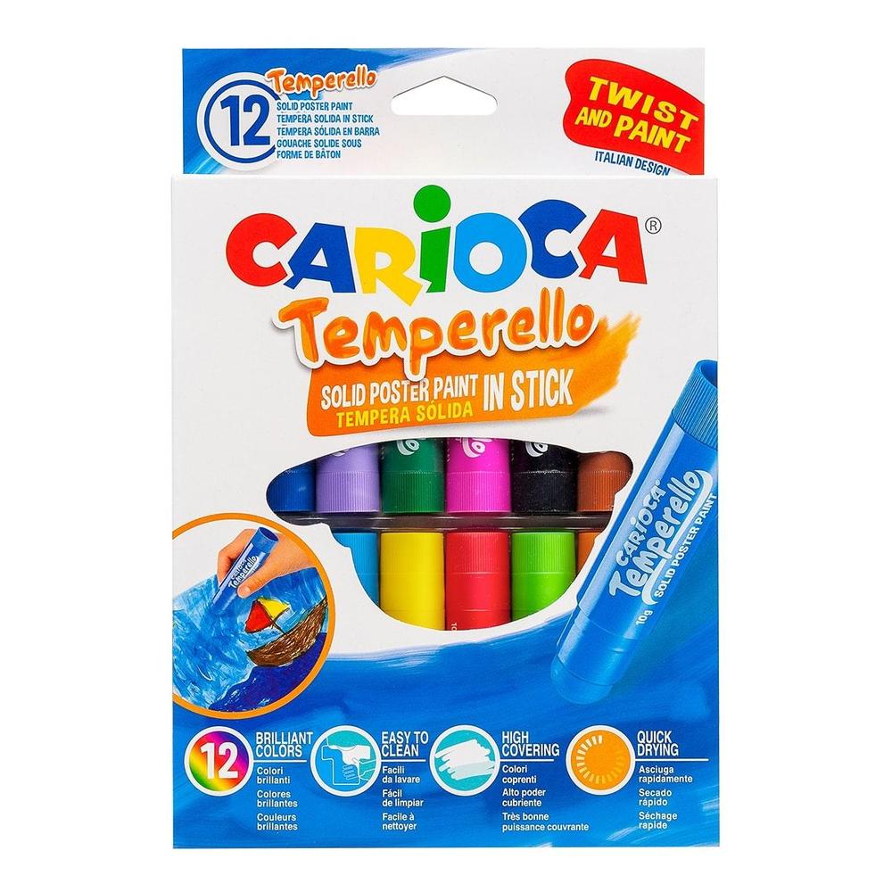 CARIOCA barvy temperové v tyčince 12 ks