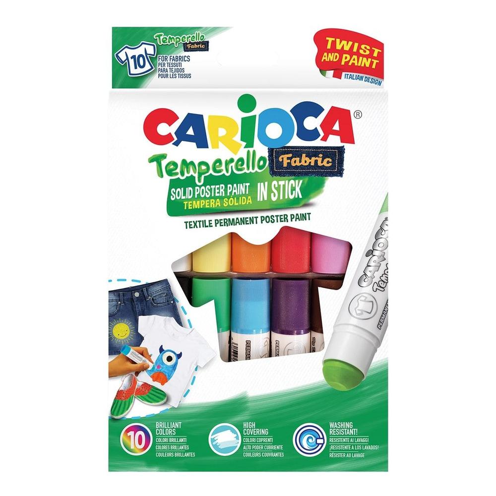 CARIOCA barvy temperové na textil 10 ks