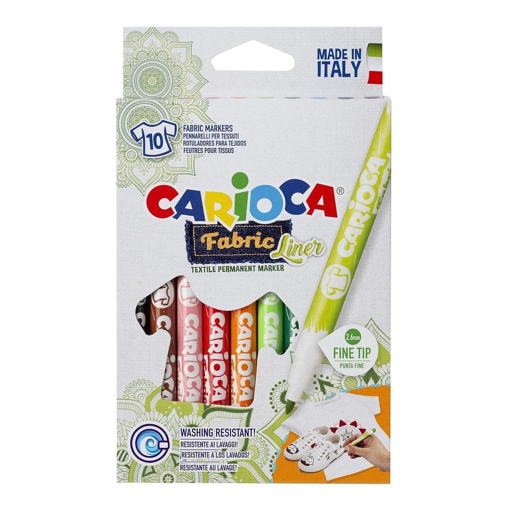 CARIOCA barvy na textil tenký hrot 10 ks