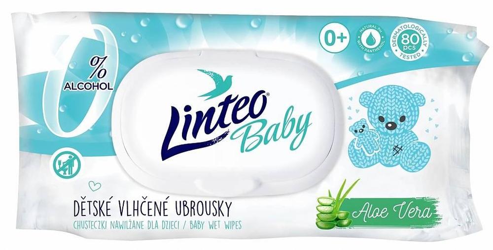Vlhčené ubrousky Linteo Baby s klipem / 80 ks
