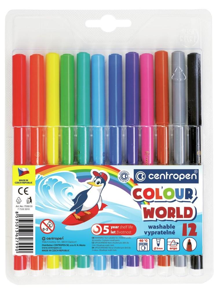 Centropen popisovač 7550 vypratelný Ergo sada 12 barev