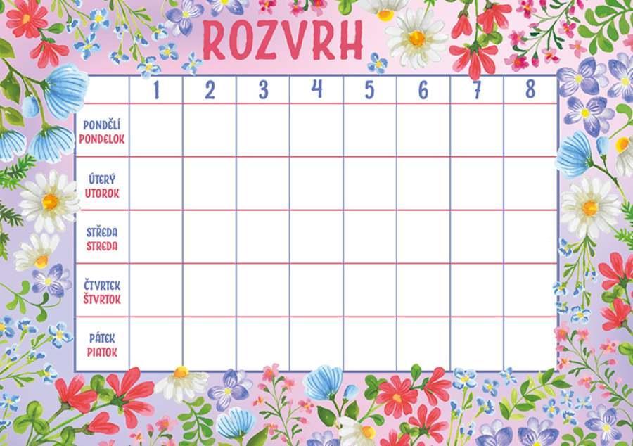 Rozvrh hodin A5 - Květiny