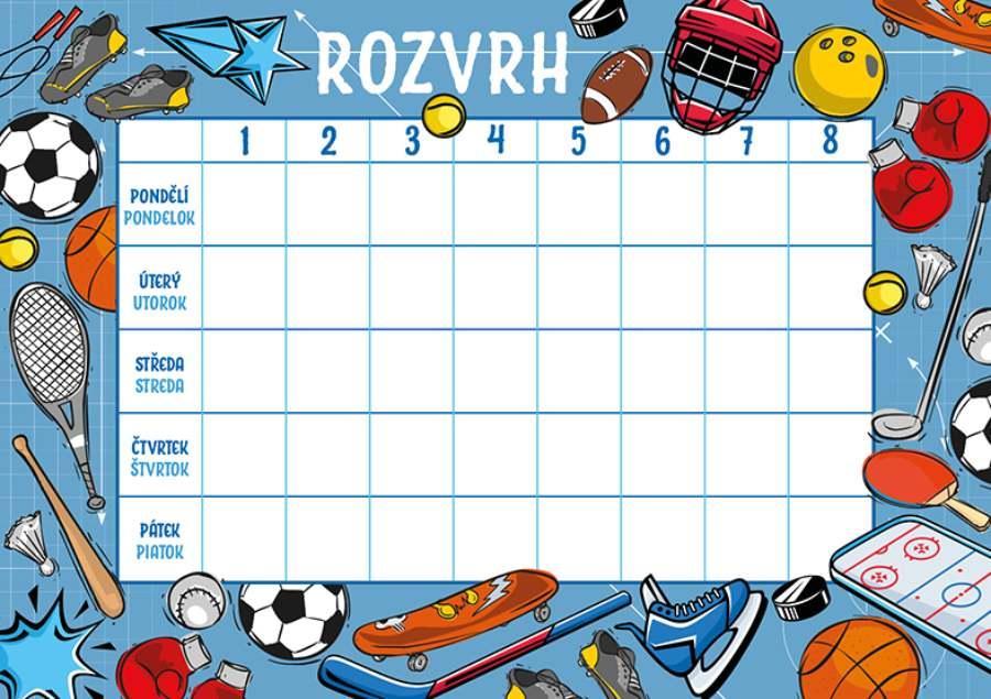 Rozvrh hodin A5 - Sport